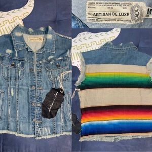 |Artisan De Luxe| Denim Serape Vest